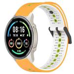 For Xiaomi MI Watch Sport 22mm Tricolor Breathable Silicone Watch Band(Yellow+White+Lime)