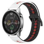 For Xiaomi MI Watch Color 22mm Tricolor Breathable Silicone Watch Band(White+Black+Red)