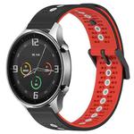 For Xiaomi MI Watch Color 22mm Tricolor Breathable Silicone Watch Band(Black+Red+White)