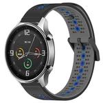 For Xiaomi MI Watch Color 22mm Tricolor Breathable Silicone Watch Band(Black+Grey+Blue)
