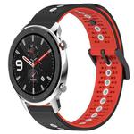 For Amazfit GTR 4 22mm Tricolor Breathable Silicone Watch Band(Black+Red+White)