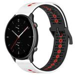 For Amazfit GTR 2e 22mm Tricolor Breathable Silicone Watch Band(White+Black+Red)