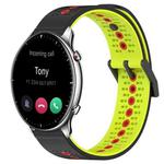 For Amazfit GTR 2 22mm Tricolor Breathable Silicone Watch Band(Black+Lime+Red)