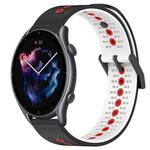 For Amazfit 3 22mm Tricolor Breathable Silicone Watch Band(Black+White+Red)