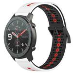 For Amazfit GTR 47mm 22mm Tricolor Breathable Silicone Watch Band(White+Black+Red)