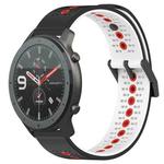 For Amazfit GTR 47mm 22mm Tricolor Breathable Silicone Watch Band(Black+White+Red)