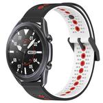 For Samsung Galaxy Watch3 45mm 22mm Tricolor Breathable Silicone Watch Band(Black+White+Red)
