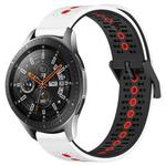 For Samsung Galaxy Watch 46mm 22mm Tricolor Breathable Silicone Watch Band(White+Black+Red)