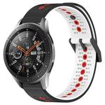 For Samsung Galaxy Watch 46mm 22mm Tricolor Breathable Silicone Watch Band(Black+White+Red)