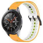 For Samsung Galaxy Watch 46mm 22mm Tricolor Breathable Silicone Watch Band(Yellow+White+Lime)