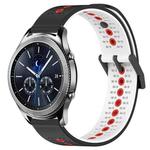 For Samsung Gear S3 Classic 22mm Tricolor Breathable Silicone Watch Band(Black+White+Red)