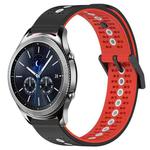 For Samsung Gear S3 Classic 22mm Tricolor Breathable Silicone Watch Band(Black+Red+White)