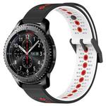 For Samsung Gear S3 Frontier 22mm Tricolor Breathable Silicone Watch Band(Black+White+Red)