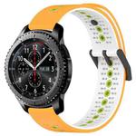For Samsung Gear S3 Frontier 22mm Tricolor Breathable Silicone Watch Band(Yellow+White+Lime)