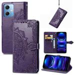 For Xiaomi Redmi Note 12 Pro+ China Mandala Flower Embossed Leather Phone Case(Purple)