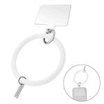 JUNSUNMAY Silicone Bracelet Mobile Phone Lanyard Loop Anti-lost Wrist Rope Universal for Phone Case(White)