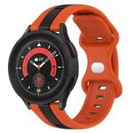 For Samsung Galaxy Watch5 Pro 45mm 20mm Butterfly Buckle Two-Color Silicone Watch Band(Orange+Black)