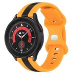 For Samsung Galaxy Watch5 Pro 45mm 20mm Butterfly Buckle Two-Color Silicone Watch Band(Black+Yellow)
