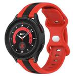 For Samsung Galaxy Watch5 Pro 45mm 20mm Butterfly Buckle Two-Color Silicone Watch Band(Red+Black)