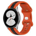 For Samsung Galaxy Watch4 40mm 20mm Butterfly Buckle Two-Color Silicone Watch Band(Orange+Black)