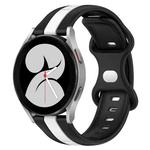 For Samsung Galaxy Watch4 40mm 20mm Butterfly Buckle Two-Color Silicone Watch Band(Black+White)