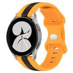 For Samsung Galaxy Watch4 40mm 20mm Butterfly Buckle Two-Color Silicone Watch Band(Black+Yellow)