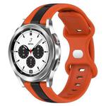 For Samsung  Galaxy Watch 4 Classic 42mm 20mm Butterfly Buckle Two-Color Silicone Watch Band(Orange+Black)