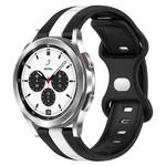 For Samsung  Galaxy Watch 4 Classic 42mm 20mm Butterfly Buckle Two-Color Silicone Watch Band(Black+White)