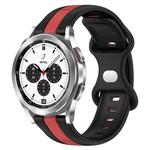 For Samsung  Galaxy Watch 4 Classic 42mm 20mm Butterfly Buckle Two-Color Silicone Watch Band(Black+Red)