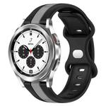 For Samsung  Galaxy Watch 4 Classic 42mm 20mm Butterfly Buckle Two-Color Silicone Watch Band(Black+Grey)