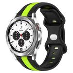 For Samsung  Galaxy Watch 4 Classic 42mm 20mm Butterfly Buckle Two-Color Silicone Watch Band(Black+Green)