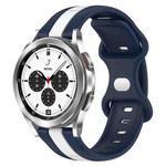 For Samsung  Galaxy Watch 4 Classic 42mm 20mm Butterfly Buckle Two-Color Silicone Watch Band(White+Blue)
