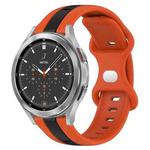 For Samsung  Galaxy Watch 4 Classic 46mm 20mm Butterfly Buckle Two-Color Silicone Watch Band(Orange+Black)