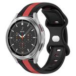For Samsung  Galaxy Watch 4 Classic 46mm 20mm Butterfly Buckle Two-Color Silicone Watch Band(Black+Red)