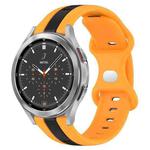 For Samsung  Galaxy Watch 4 Classic 46mm 20mm Butterfly Buckle Two-Color Silicone Watch Band(Black+Yellow)