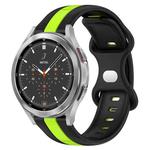 For Samsung  Galaxy Watch 4 Classic 46mm 20mm Butterfly Buckle Two-Color Silicone Watch Band(Black+Green)