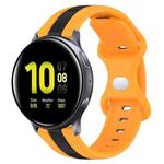 For Samsung Galaxy Watch Active 2 40mm 20mm Butterfly Buckle Two-Color Silicone Watch Band(Black+Yellow)