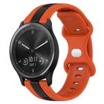 For Garmin Vivomove Sport 20mm Butterfly Buckle Two-Color Silicone Watch Band(Orange+Black)