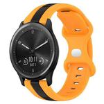 For Garmin Vivomove Sport 20mm Butterfly Buckle Two-Color Silicone Watch Band(Black+Yellow)