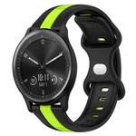 For Garmin Vivomove Sport 20mm Butterfly Buckle Two-Color Silicone Watch Band(Black+Green)