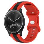 For Garmin Vivomove Sport 20mm Butterfly Buckle Two-Color Silicone Watch Band(Red+Black)