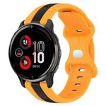 For Garmin Venu 2 Plus 20mm Butterfly Buckle Two-Color Silicone Watch Band(Black+Yellow)