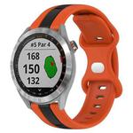 For Garmin Approach S40 20mm Butterfly Buckle Two-Color Silicone Watch Band(Orange+Black)