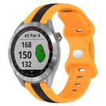 For Garmin Approach S40 20mm Butterfly Buckle Two-Color Silicone Watch Band(Black+Yellow)