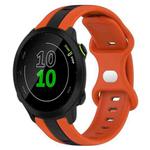 For Garmin Forerunner 158 20mm Butterfly Buckle Two-Color Silicone Watch Band(Orange+Black)