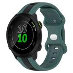 For Garmin Forerunner 158 20mm Butterfly Buckle Two-Color Silicone Watch Band(Green+Black)