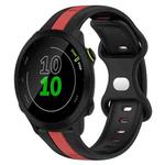 For Garmin Forerunner 158 20mm Butterfly Buckle Two-Color Silicone Watch Band(Black+Red)