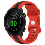 For Garmin Forerunner 158 20mm Butterfly Buckle Two-Color Silicone Watch Band(Red+Black)