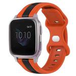 For Garmin Venu SQ 20mm Butterfly Buckle Two-Color Silicone Watch Band(Orange+Black)