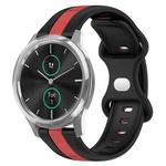 For Garminmove Luxe 20mm Butterfly Buckle Two-Color Silicone Watch Band(Black+Red)